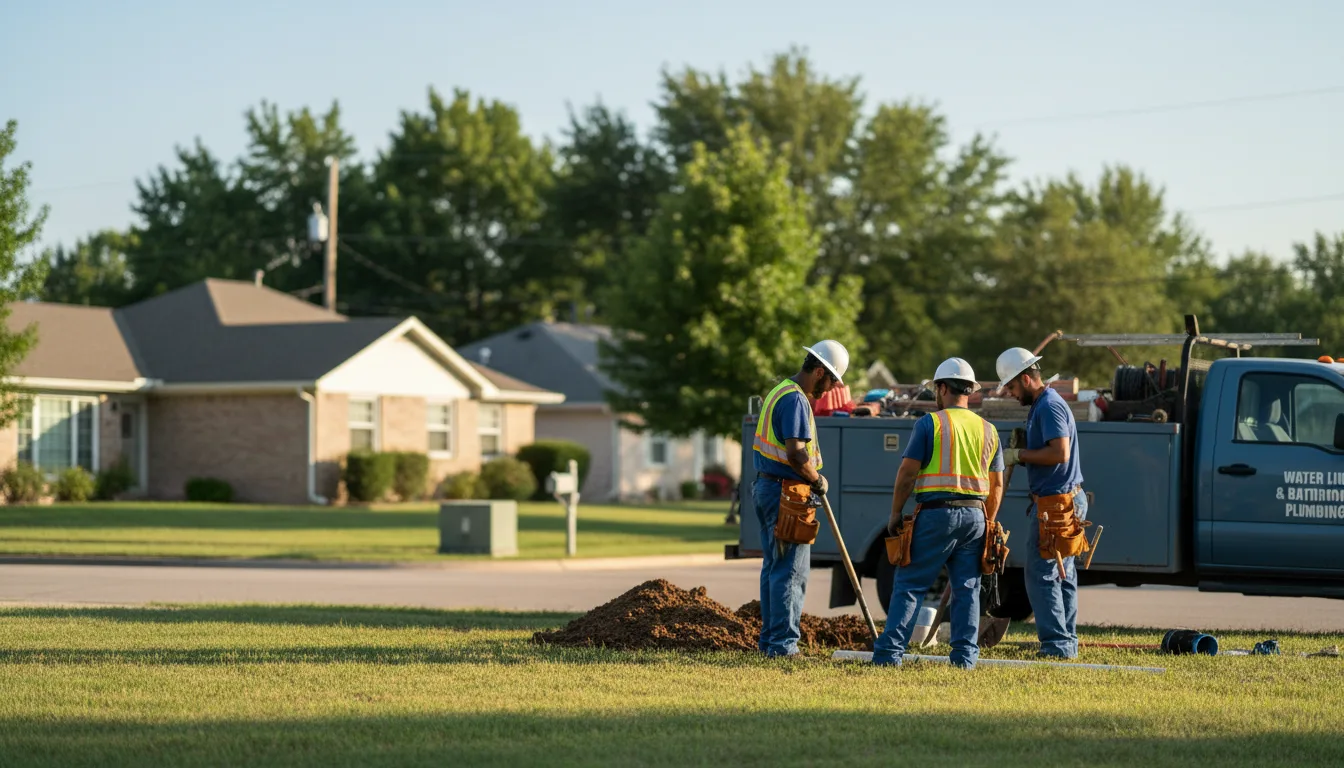 Residential water line and bathroom plumbing service in Newtown, CT